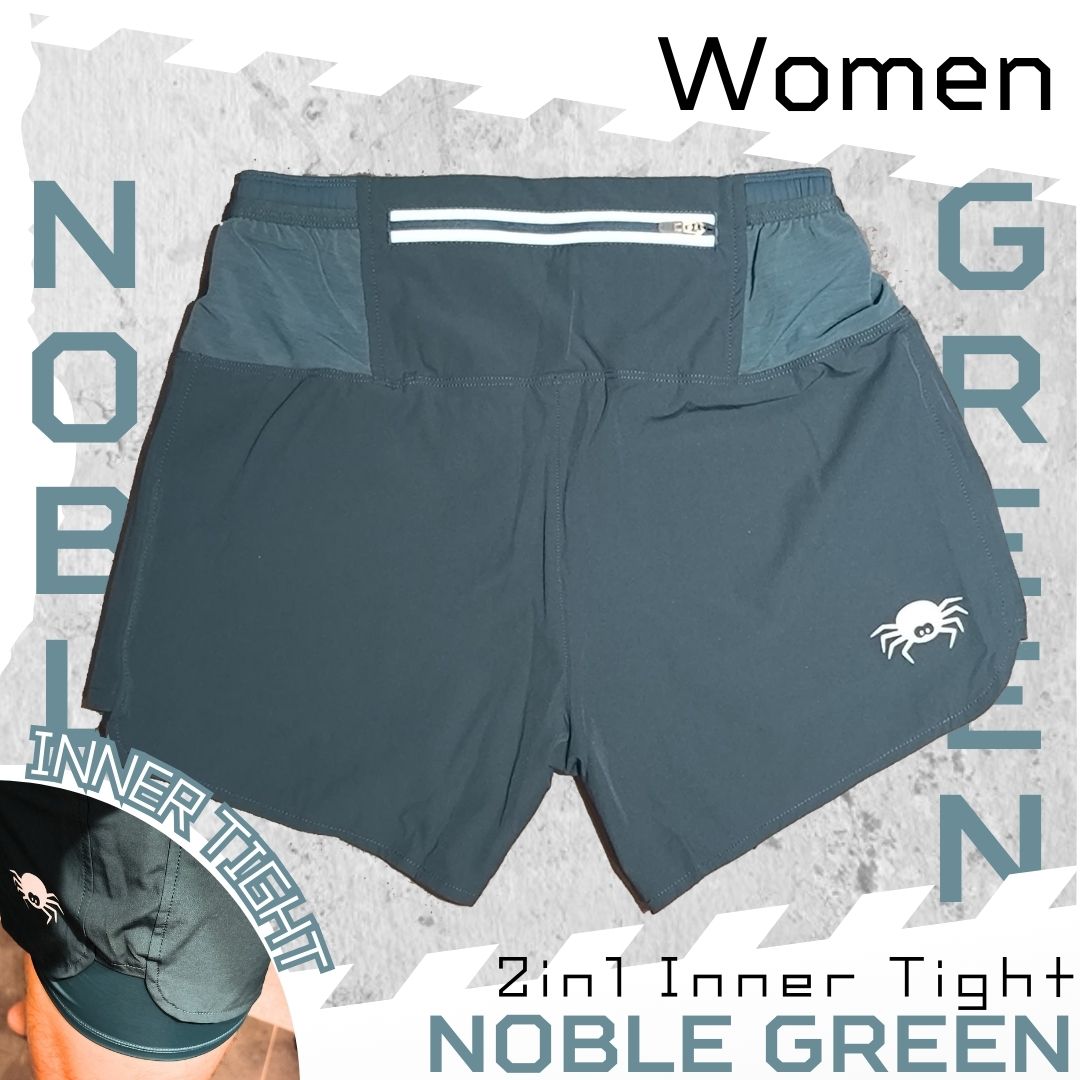 【Women】2 in 1 Multiple Functional Running Shorts - Noble Green