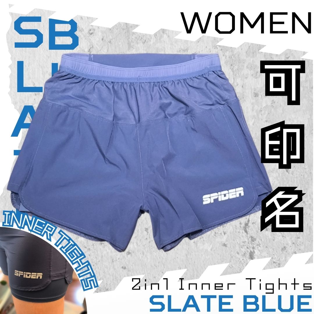 【Women】2 in 1 Multiple Functional Running Shorts - Slate Blue