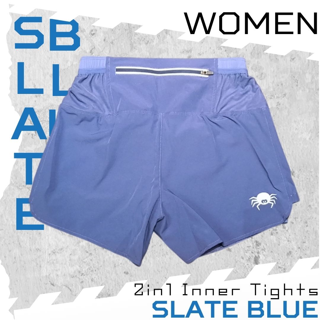 【Women】2 in 1 Multiple Functional Running Shorts - Slate Blue