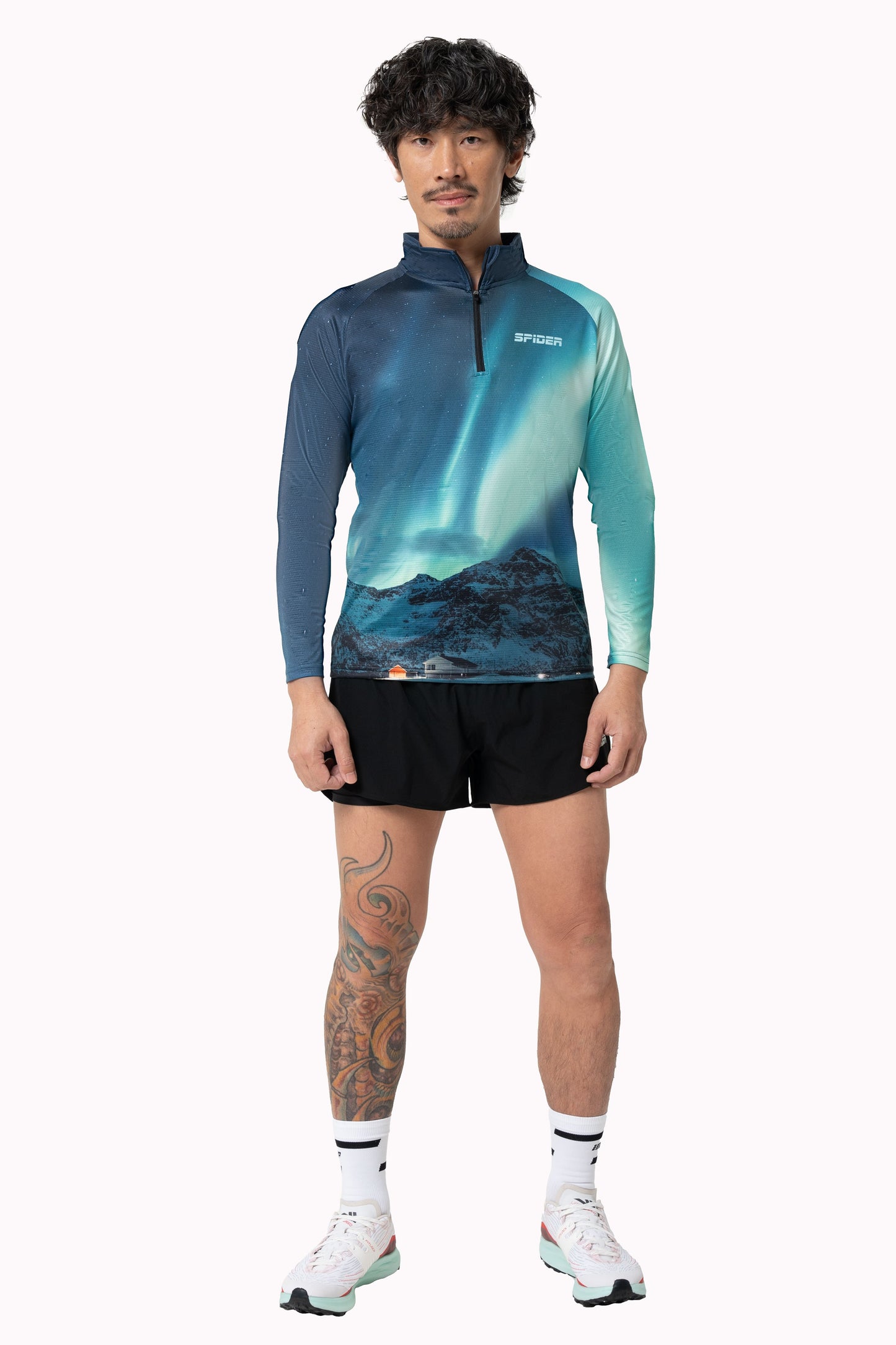 【Men】 Zippered Long-sleeve Sports Shirt