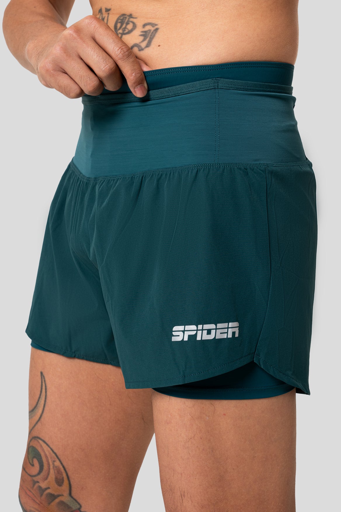 【Men】2 in 1 Multiple Functional Running Shorts - Noble Green