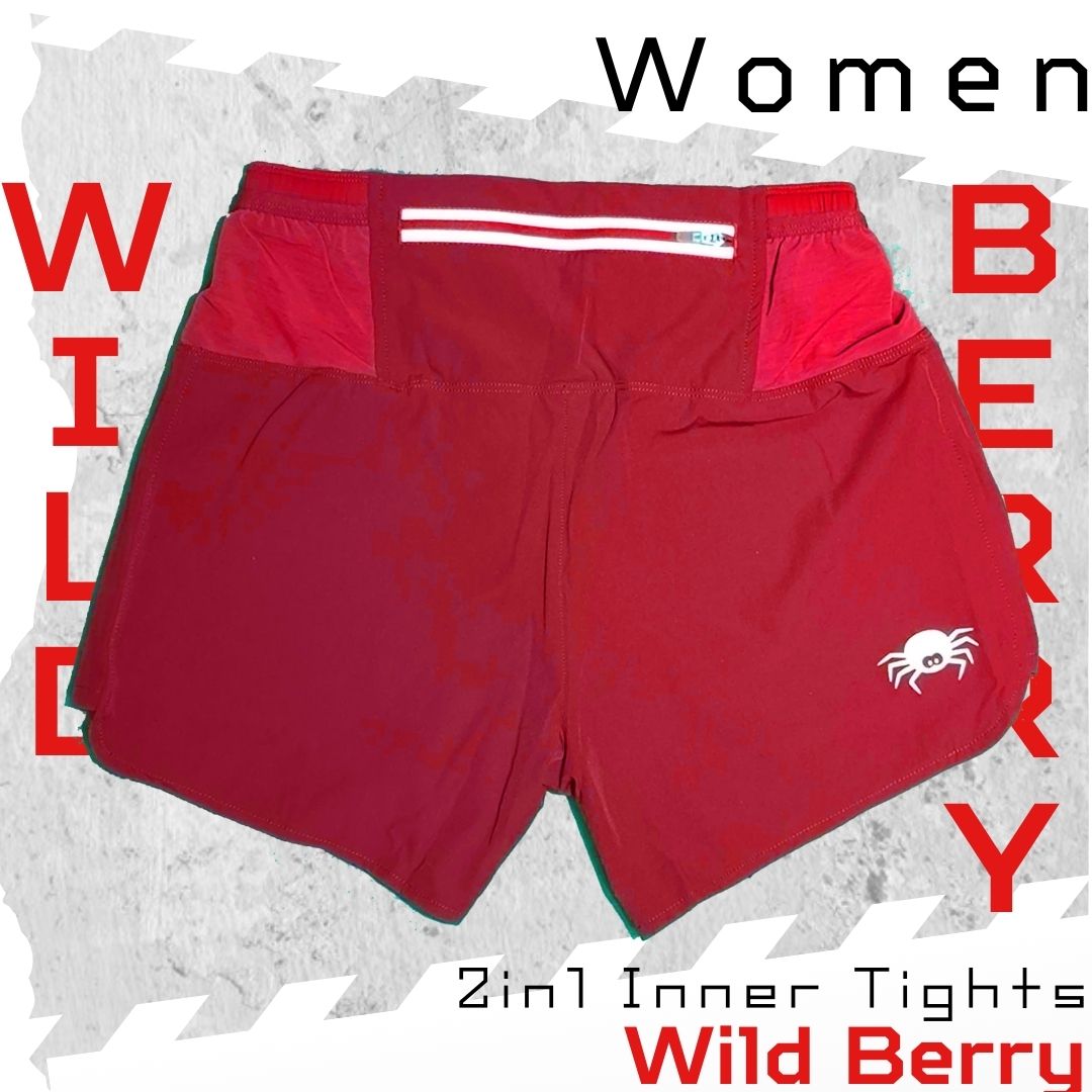 【Women】2 in 1 Multiple Functional Running Shorts - Wild Berry