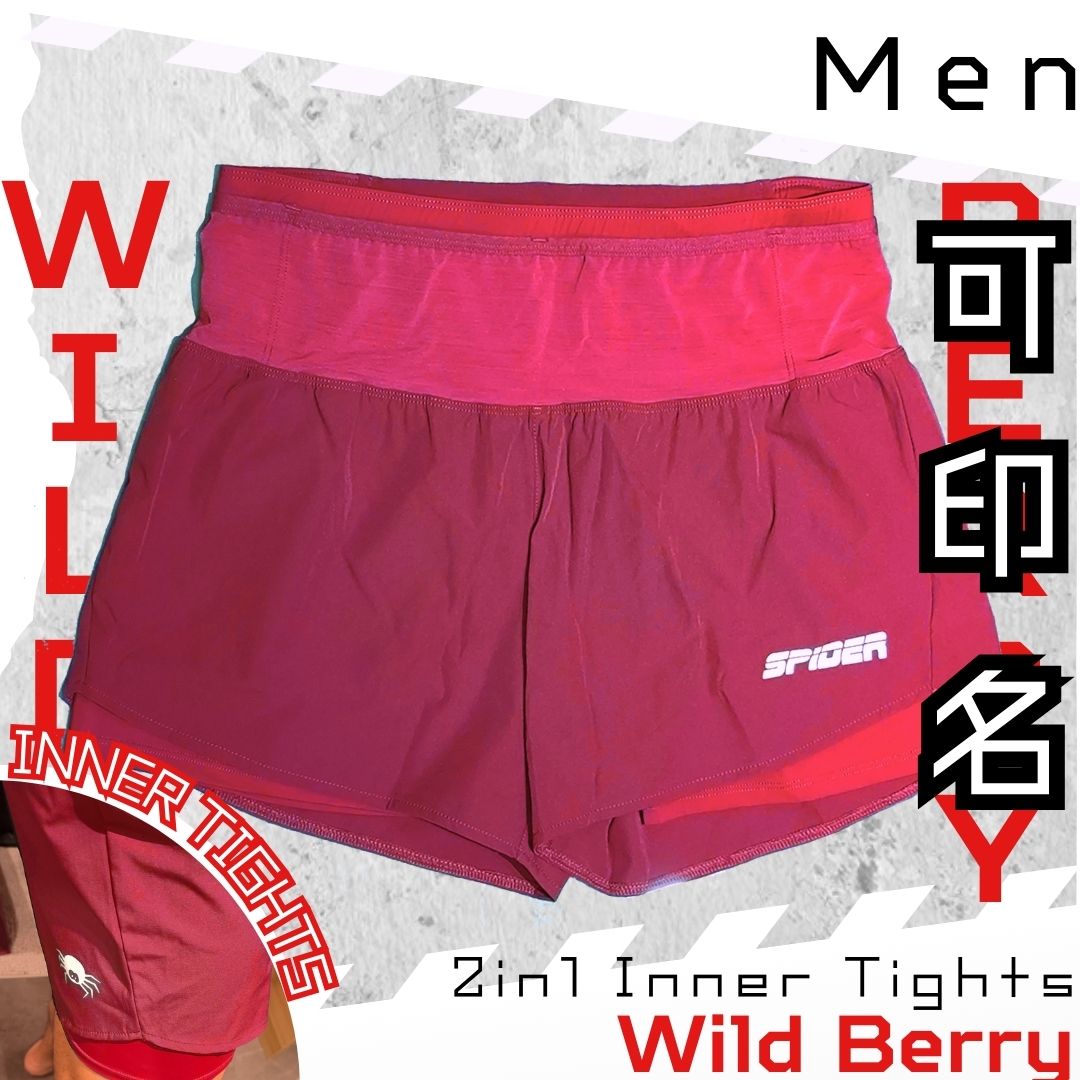 【男裝】2 in 1 Multiple Functional Running Shorts - 野莓