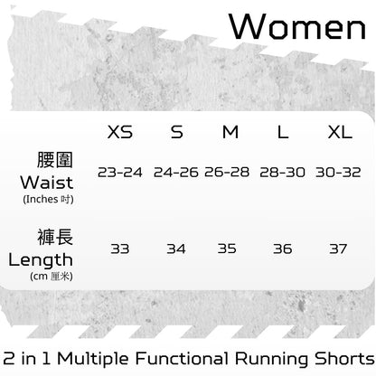 【女裝】2 in 1 Multiple Functional Running Shorts - 貴族綠