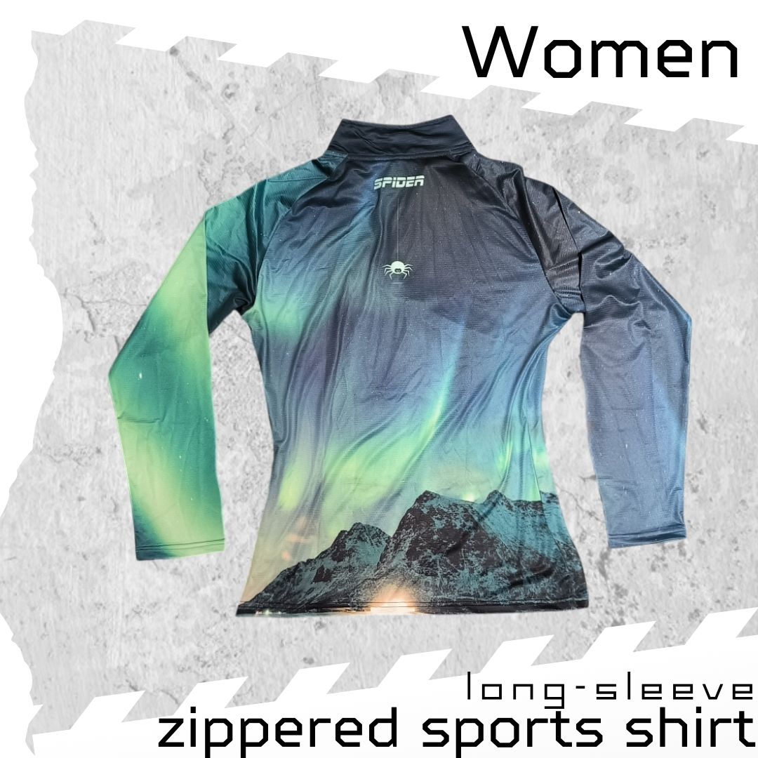 【Women】 Zippered Long-sleeve Sports Shirt