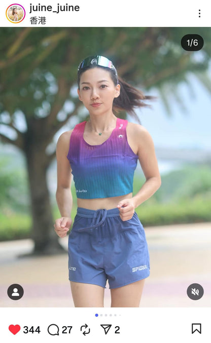 【女裝】2 in 1 Multiple Functional Running Shorts - 石板藍