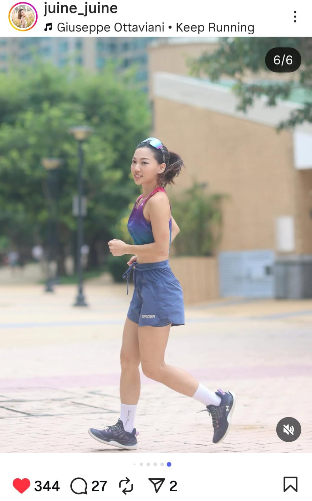 【女裝】2 in 1 Multiple Functional Running Shorts - 石板藍